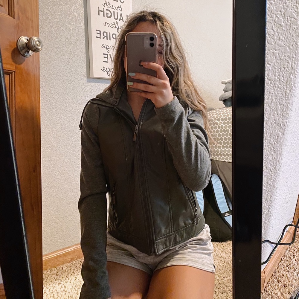 Grey/green jean jacket